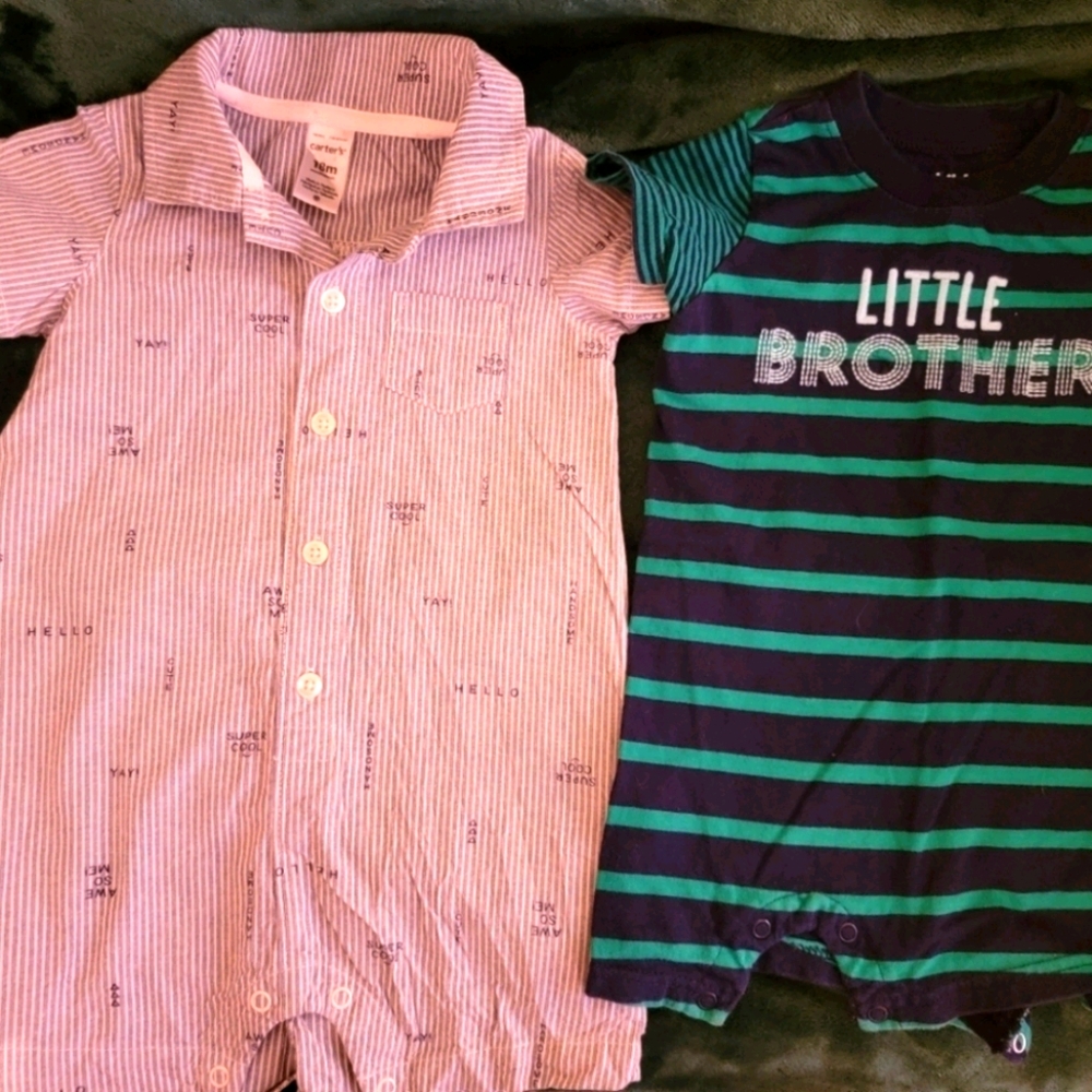 2 baby boy rompers size 18M